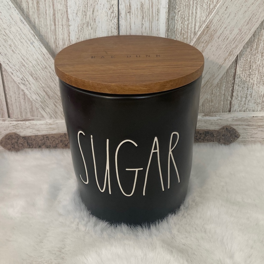Rae Dunn  Sugar Jar with Wooden Lid